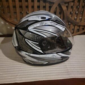 Raider Helmet Full Face Black White S Safety Head Motorcycle Scooter Moped